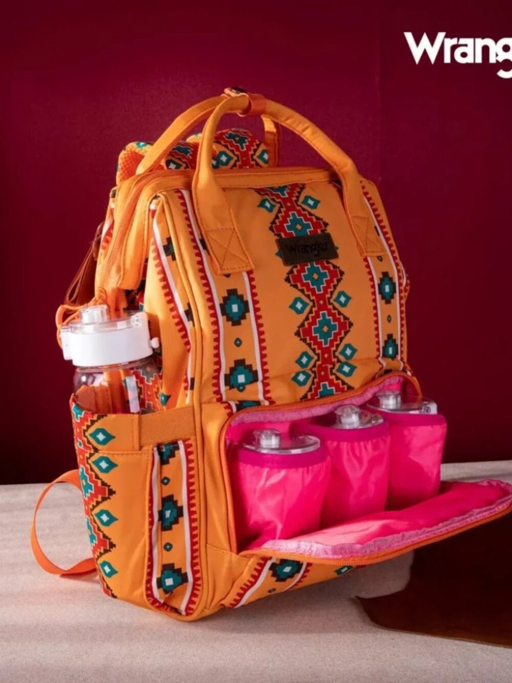 Wrangler Aztec Printed Callie Backpack - Mustard